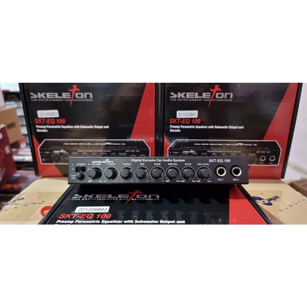 Preamp/Parametrik Karaoke Mobil Skeleton Double Din TERLARIS