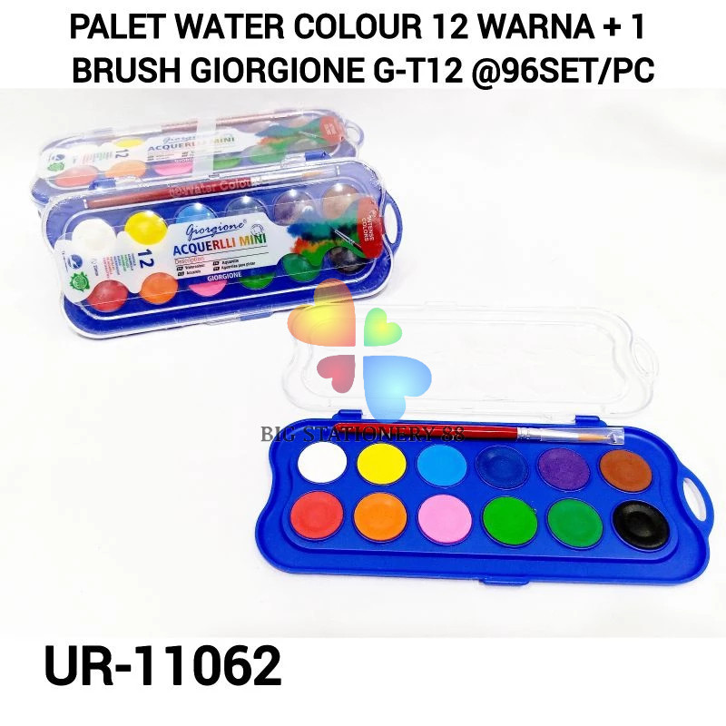 

Water Colour Girogrone Set Paint- Cat Air Padat isi 12 Warna - Cat Lukis