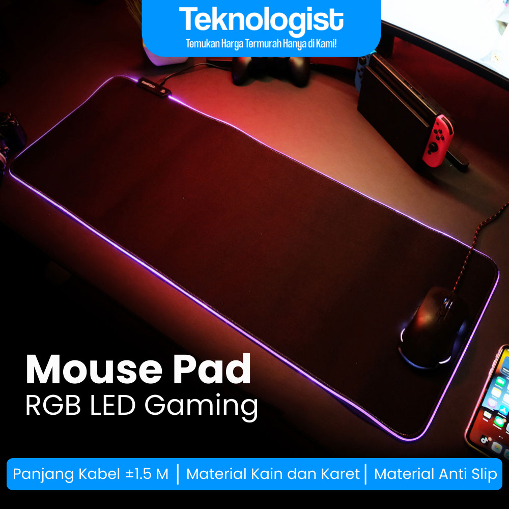 Mousepad Gaming RGB / Mouse Pad Gaming RGB LED / Alas Mouse Gaming RGB