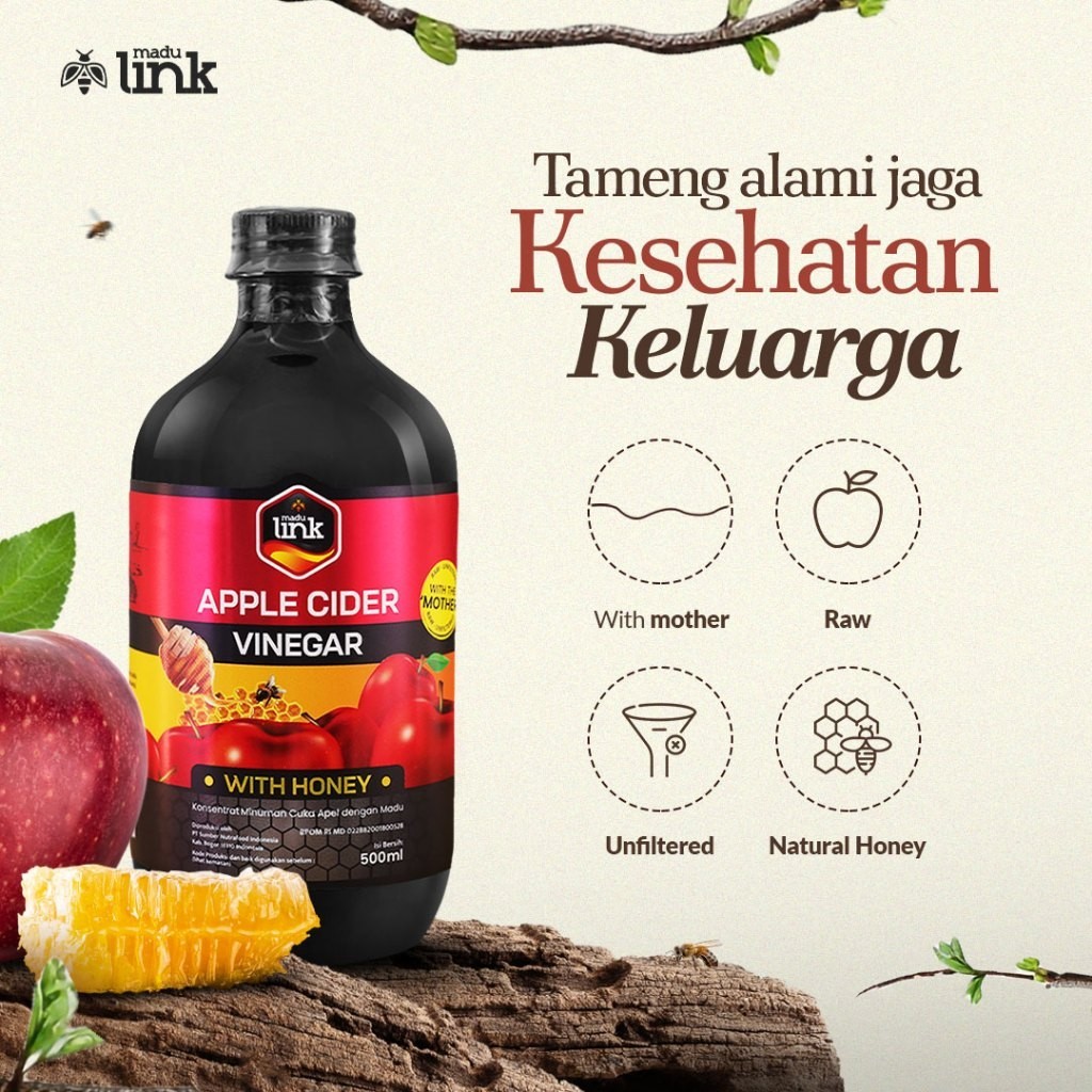 

LINK - Cuka Apel 500ml 100% Organik Cuka Apel Murni Dengan Madu