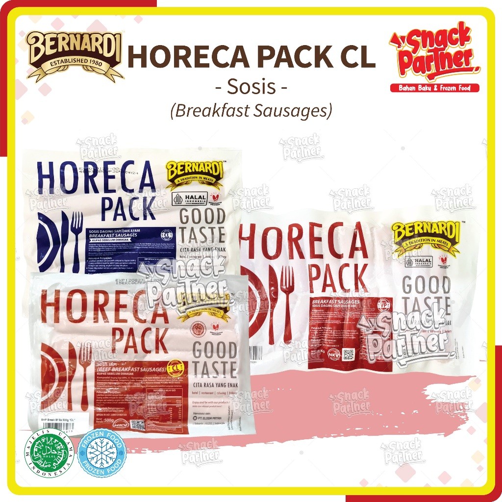 

BERNARDI - SOSIS SAPI | AYAM SAPI / Beef Chicken Breakfast Sausages HORECA PACK CL 500 GR / 1 KG VP - FROZEN FOOD