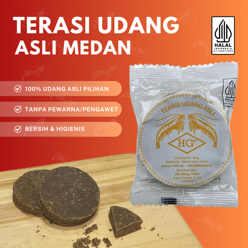 

[1 PAKET ISI 10 BGKS] TERASI UDANG ASLI HG 50 Gr - HALAL 100% - BELACAN ASLI MEDAN