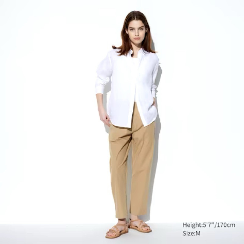 WOMEN Celana Katun Ankle Rileks UNIQLO