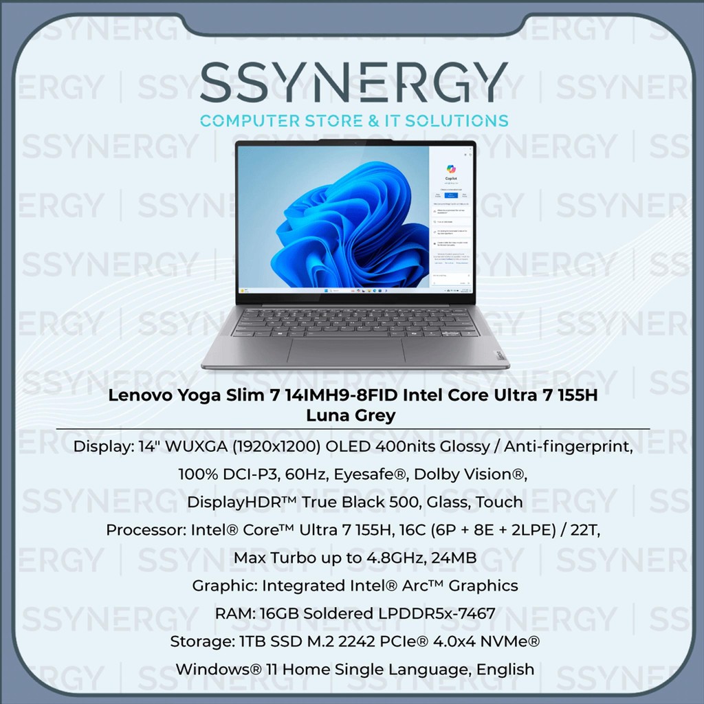 LENOVO YOGA SLIM 7 14 8FID ULTRA 7 155H 16GB 1TB W11+OHS