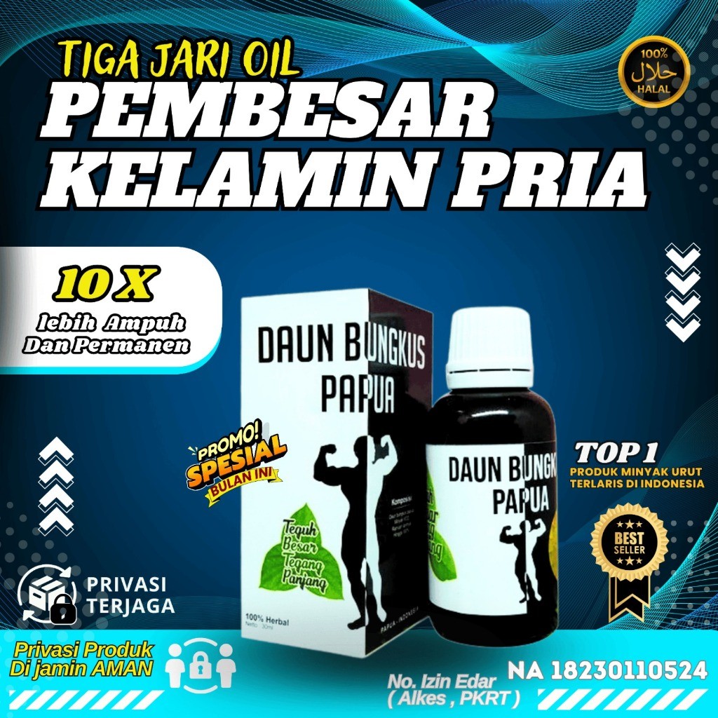 PROMO DAUN BUNGKUS Pembesar kelamin laki laki Tiga jari Permanen100% Original Asli Papua paling ampu