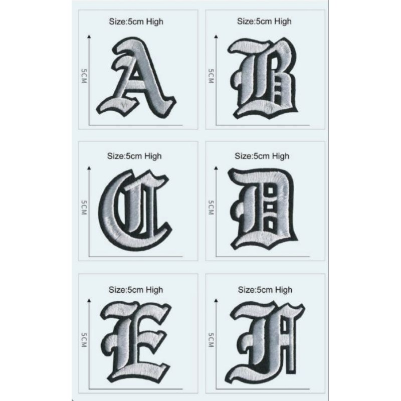 Patch huruf style 1 BORDIR KLATEN