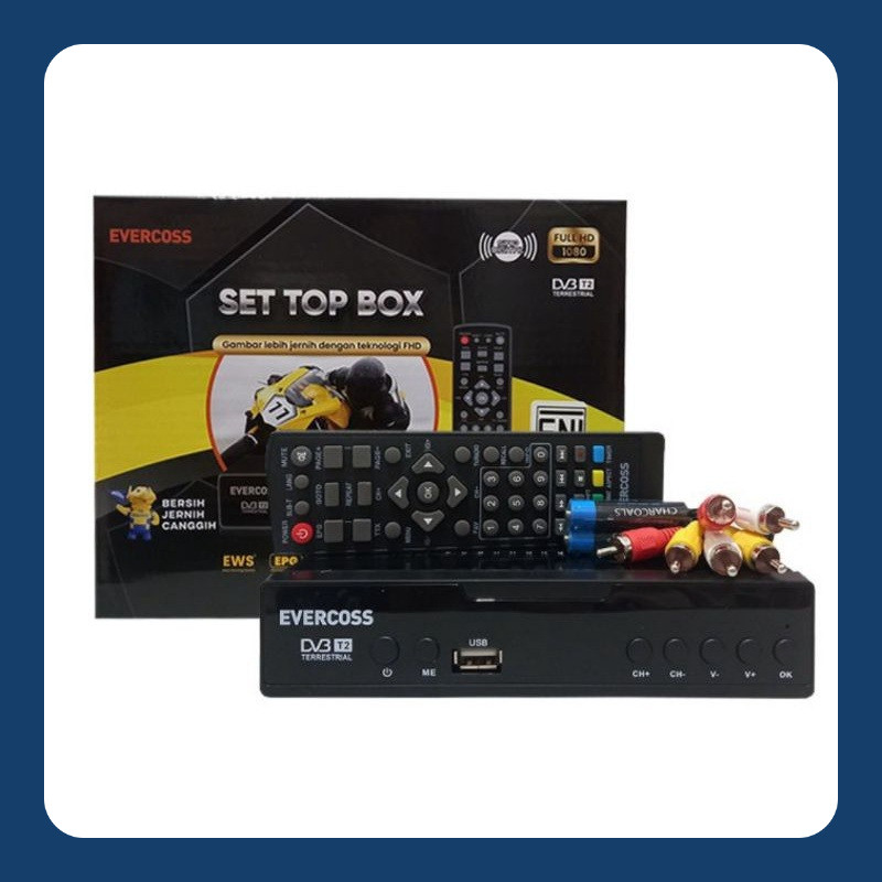 Set Top Box TV Digital  EVERCOSS PRIME / STB EVERCROSS MAX / STB SUPER HD KOMODO DVB T2 TV Digital
