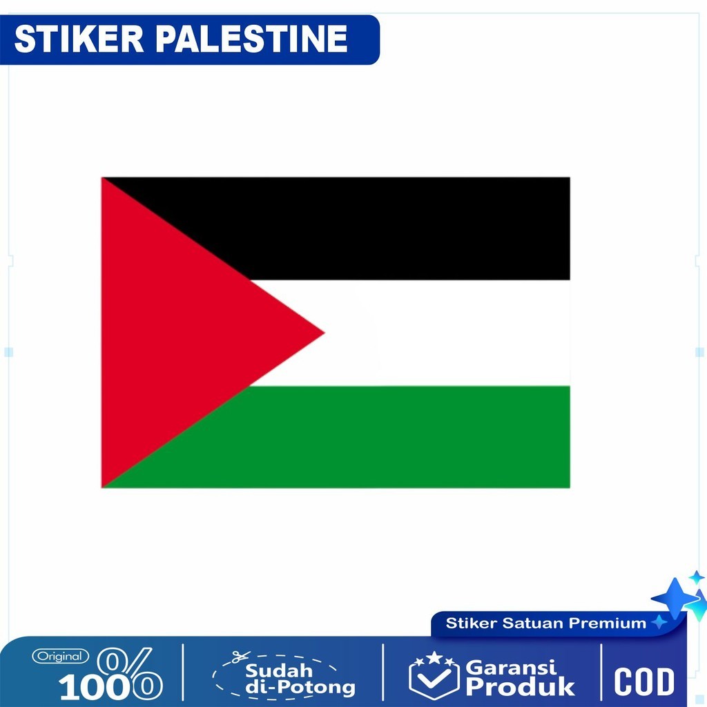 

Stiker Palestine Palestina Sticker Vinyl Satuaan Motif Bendera Negara Dunia Bahan Anti Air
