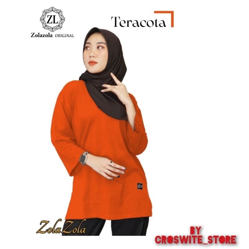 OLIPOPISHOP  Kaos Wanita Oversize Semi Tunik TERBARU ZolaZola Original SIZE M,L,XL,XXL,XXXL Bisa Bua