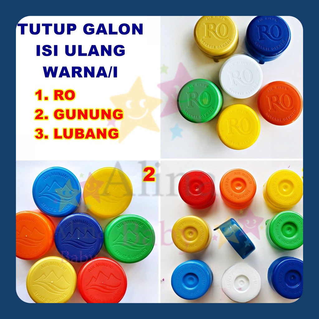 Tutup Galon Isi Ulang Warna-Warni Daur Ulang