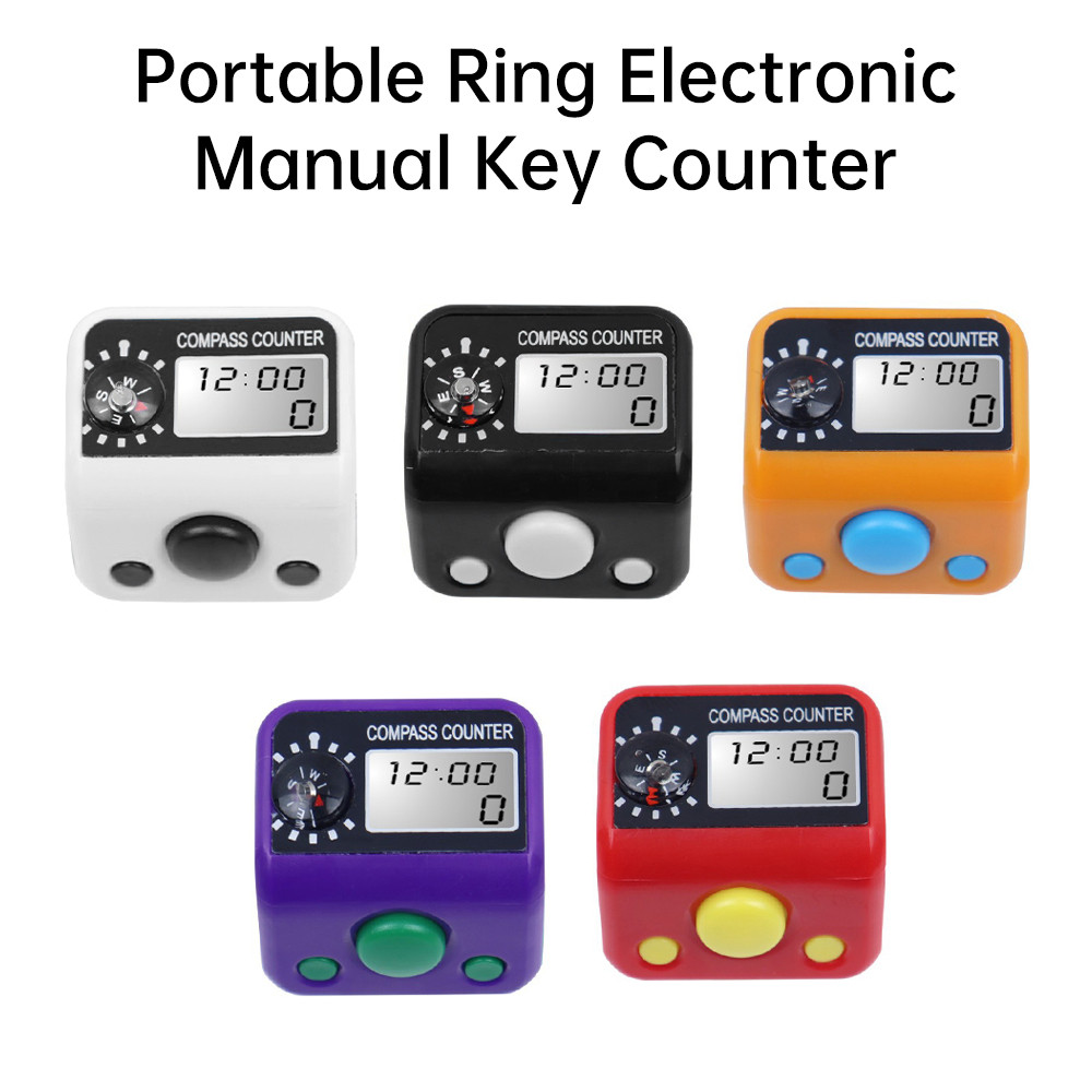 

Electronic Digital Finger Counter LCD Time Display Hand Tally Counter 5-digit Mini Counter for Muslim Prayers Sewing Knitting
