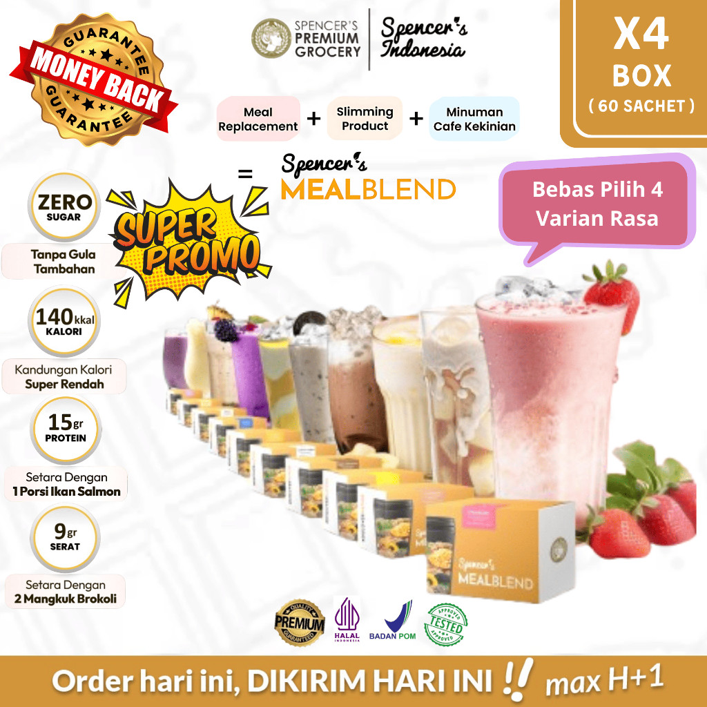 

[PROMO 4 BOX] Spencer's MealBlend - Minuman Pengganti Makanan Solusi Diet Sehat