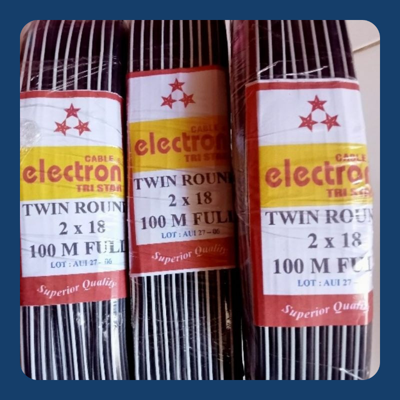 KABEL SERABUT TEMBAGA HITAM PUTIH ROLL 100 METER