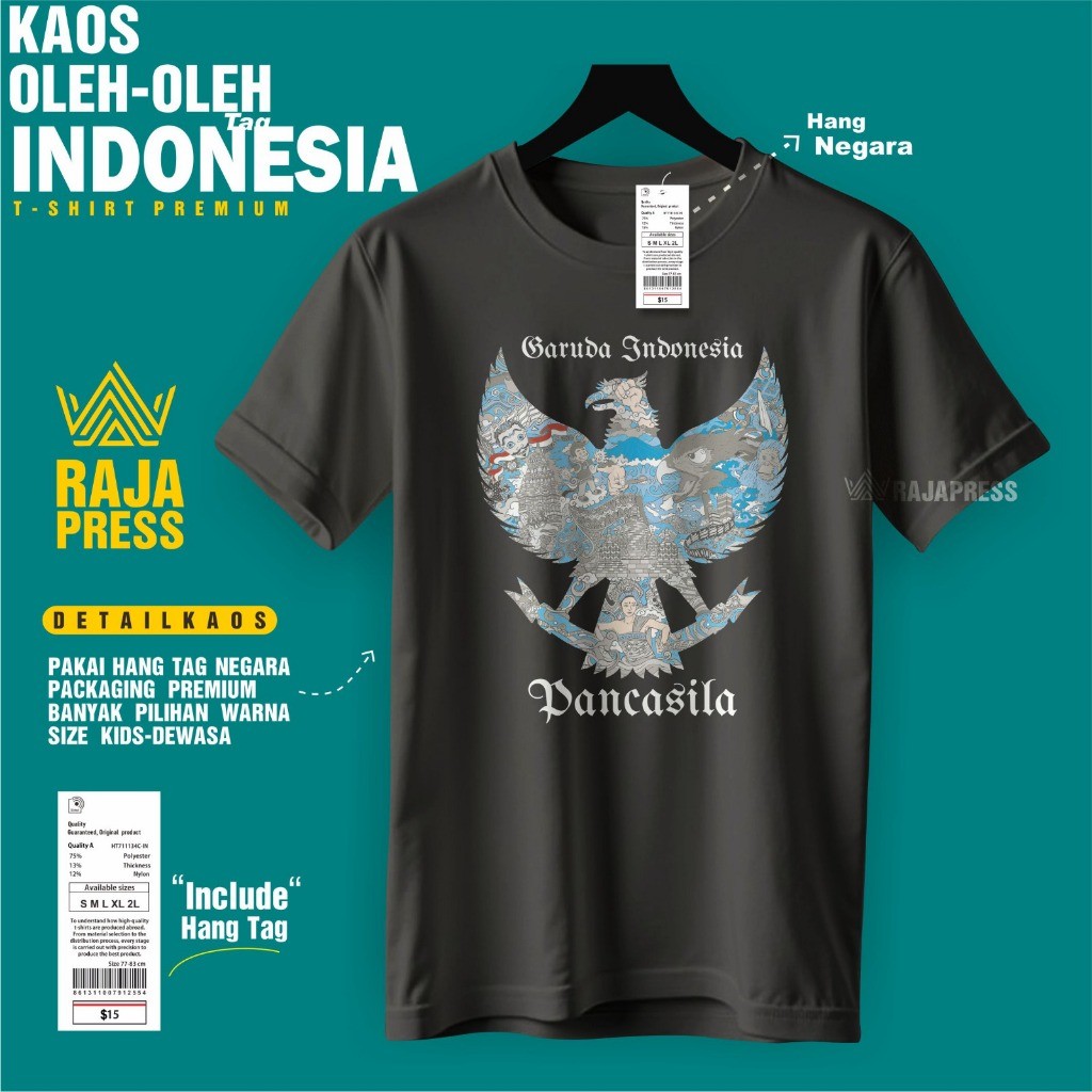 BAJU KAOS JAKARTA MONAS  BAHAN COTTON COMBAD 30S SOUVENIR PREMIUM GIFT DEWASA & ANAK