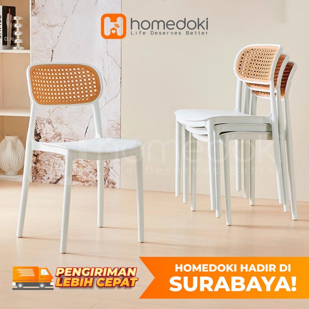 Homedoki Surabaya-Kursi Plastik / Kursi Makan / Kursi Kopi / Kursi Teras / Kursi Kopi Outdoor / Kurs