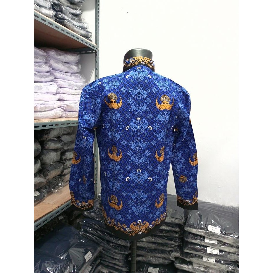 Baju Batik Korpri PNS Pria Berlapis Furing Bahan Katun - S