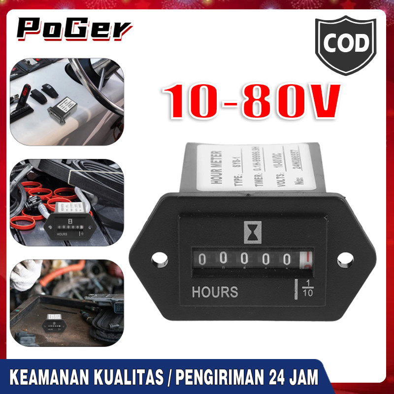HourMeter DC 10V-80V Hour Meter Mechanical Timer HOUR GAUGE VDO METER