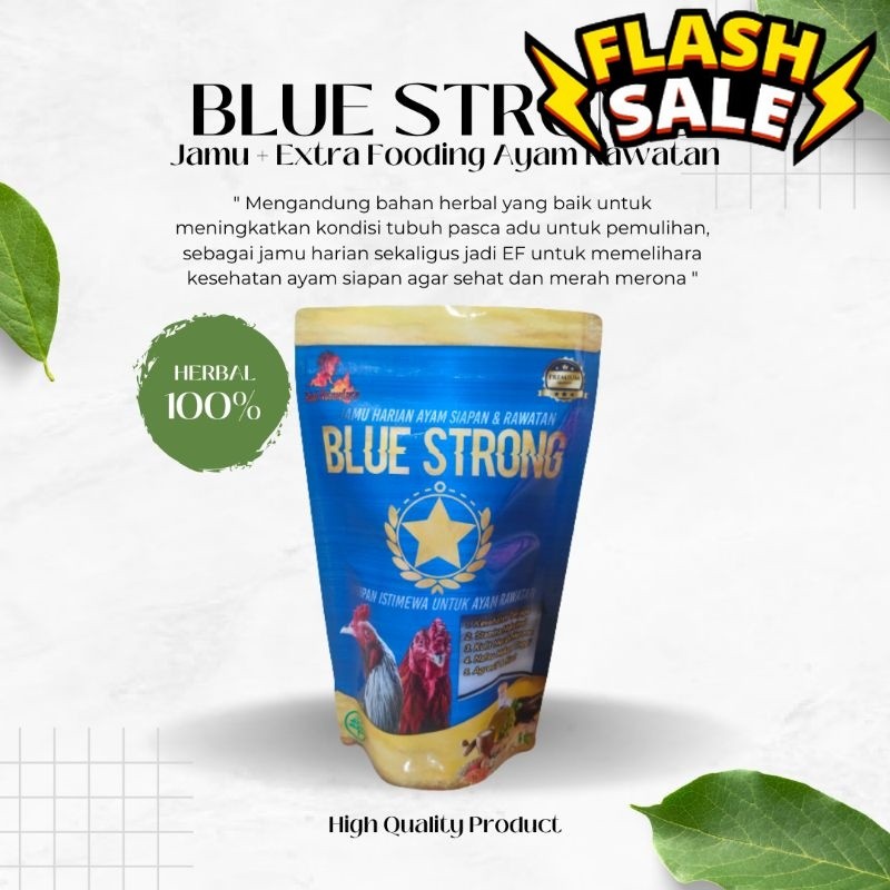 Obat Ayam Aduan Tempur Prima Jamu Harian BLUE STRONG Untuk Pakan Tambahan Rawatan Agar Sehat Merah M