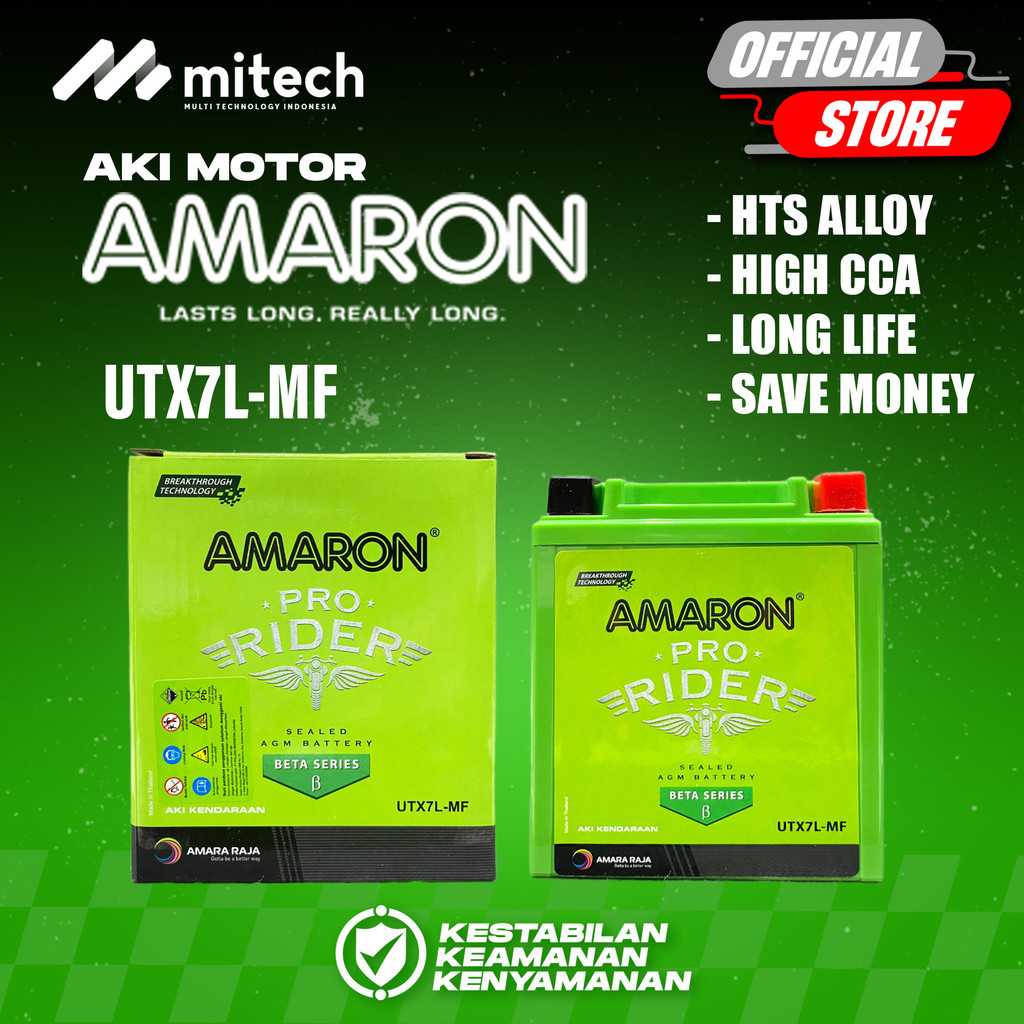 Amaron Aki Kawasaki KLX 250 / KLX 140R / KLX 230 HTX7L Aki Kering 12V / 7Ah