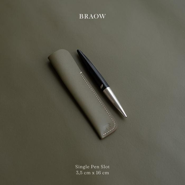 

[Promo] Leather Pen Sleeve, Pen Case, Fountain Pen Case, tempat pensil kulit - olive