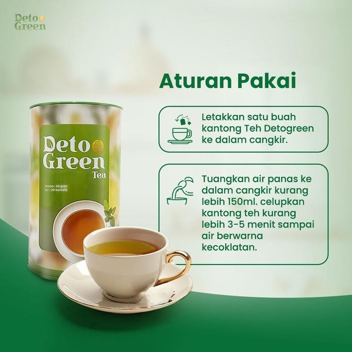 

Mumpung Murah Detogreen Tea Minuman Teh Celup isi 50 gr Bisa Air Panas/ Hijau/ Gula/ Honey ) Lemon (GMV)