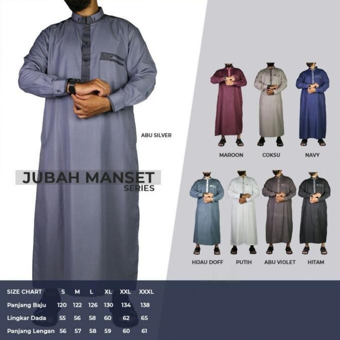 Jubah Pria Gamis Pria Laki Jumbo Dewasa Zain Manset Haramain XXL-XXXL