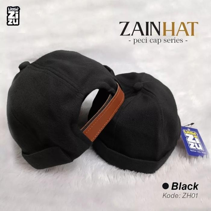 peci anak laki laki pria dewasa kopiah zain hat topi UAS custom nama - Hitam, Anak