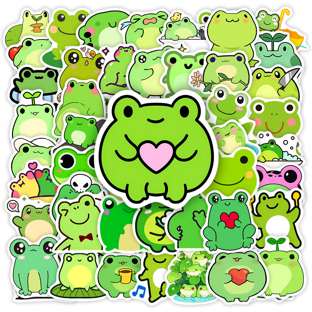 

Cute Cartoon Frog Stickers Kawaii DIY Fun Kids Toy Gift Decal for Laptop Phone Scrapbook Luggage Bottles Decorative Waterproof