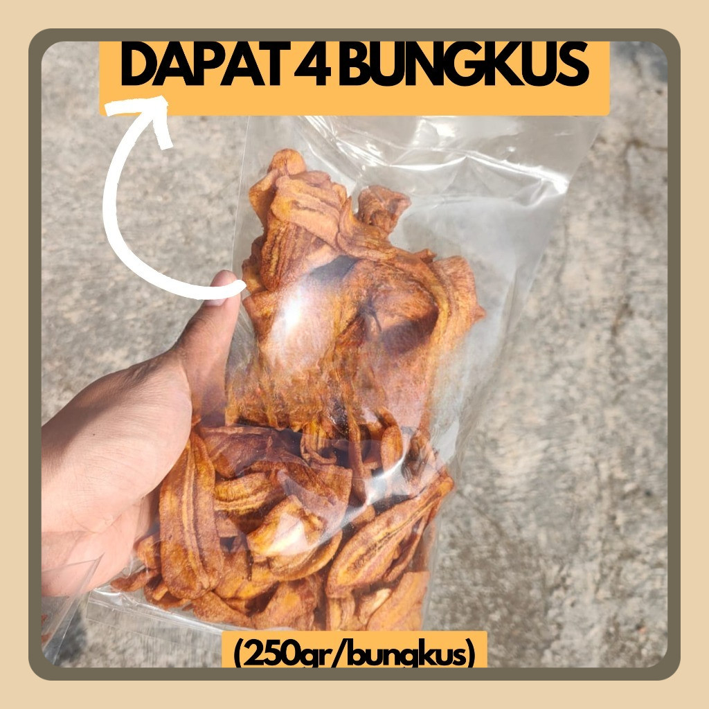 

[1kg] Kripik Sale Pisang Kering 1 Kg Total [4 x 250 Gram] Khas Cilacap Rasa Manis Renyah Kriuk Cemilan Snack Asli Cilacap Keripik Salai Pisang CRISPY HALAL Toko HaLaLan