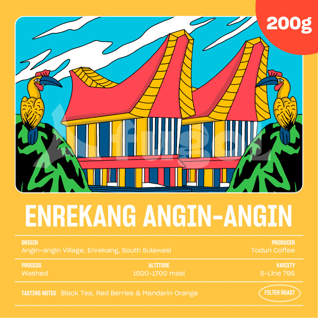 

Biji Kopi Arabika Enrekang Angin - Angin (200 gr) Single Origin Coffee