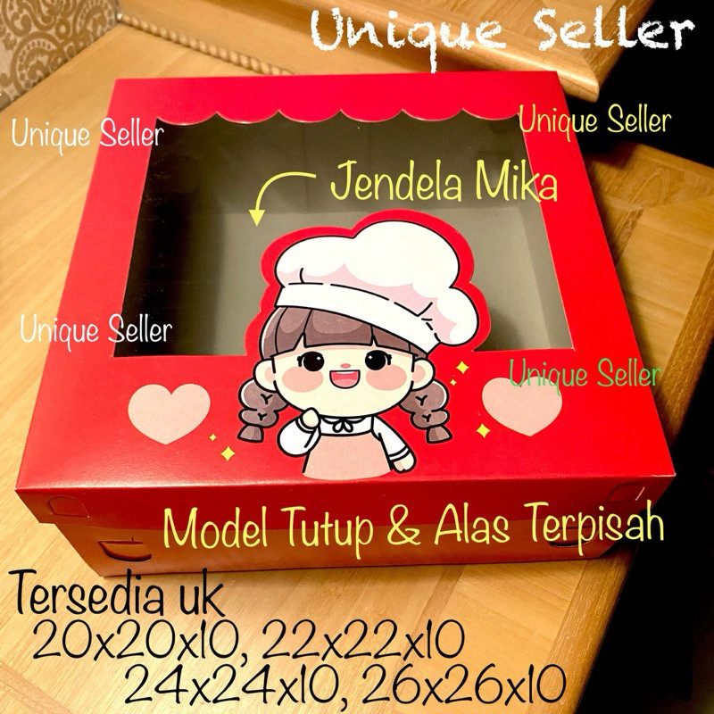 

[Isi10] Dus Box Kotak Hampers Merah CHEF 20 22 24 26 / Dus Box Kotak Lamaran 20x20x10 22x22x10 24x24x10 26x26x12 cm / Dus Box Kotak Roti Kue Tunangan Tingjing Imlek Merah Motif 20x20 22x22 24x24 26x26 x 12 cm / Dus Box Kotak Motif Lucu Uk 20 22 24 26