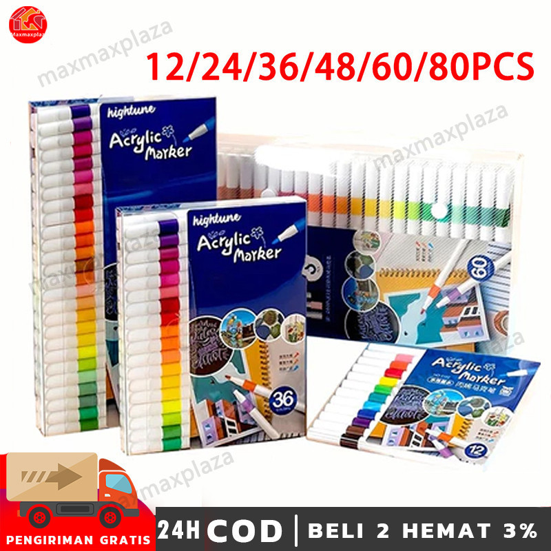 

Akrilik Marker Alat menggambar anak-anak Spidol Akrilik DIY Painting Spidol Pastel Pulpen Highlight Drawing Warna