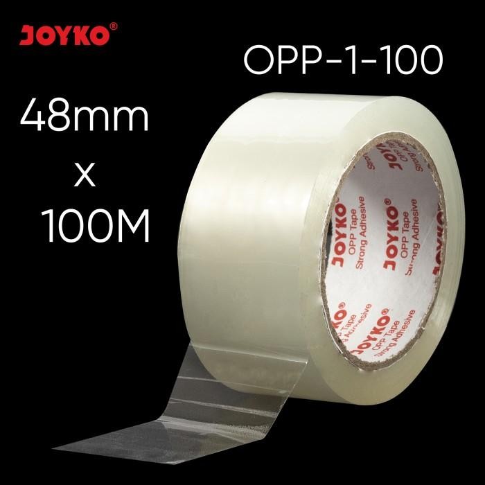 

Hu h Opp Tape Lakban Bening Joyko OPP-1-50M ~ 100M 48mm Strong Adhesive - OPP-1-100M