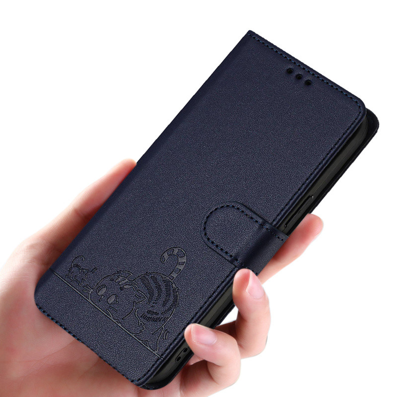 Casing Ponsel untuk Huawei Mate 80 Pro Plus Flip Cover Kucing Lucu - Pola Timbul Bertema Perlindunga