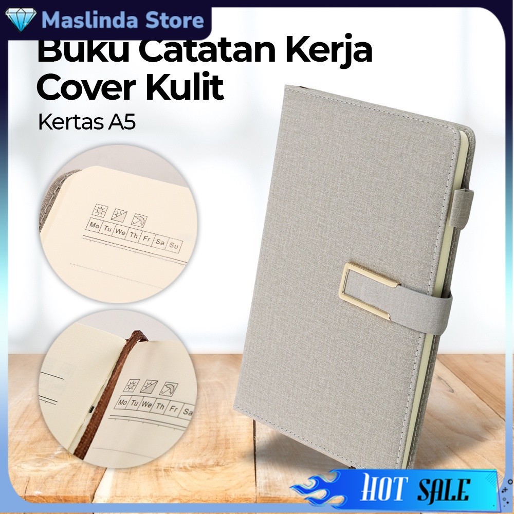 

Notebook Buku Jurnal Catatan Diary Cover Kulit A5 - Gray