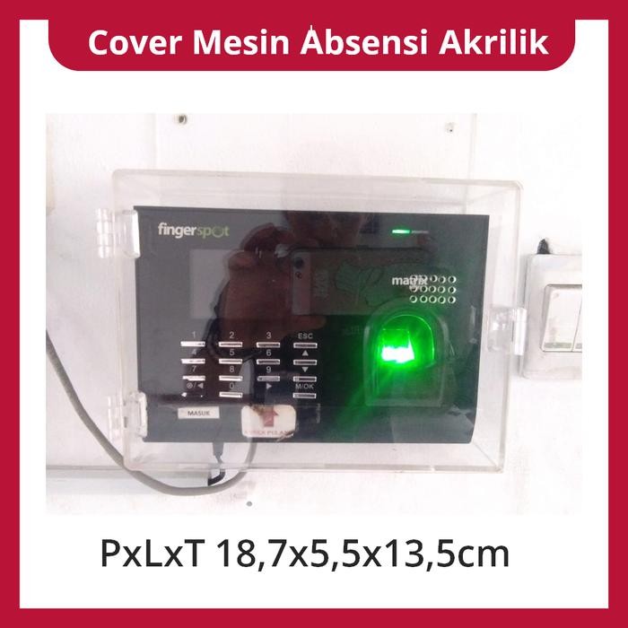 

Cover mesin absensi akrilik custom PxLxT 18,7x5,5x13,5cm
