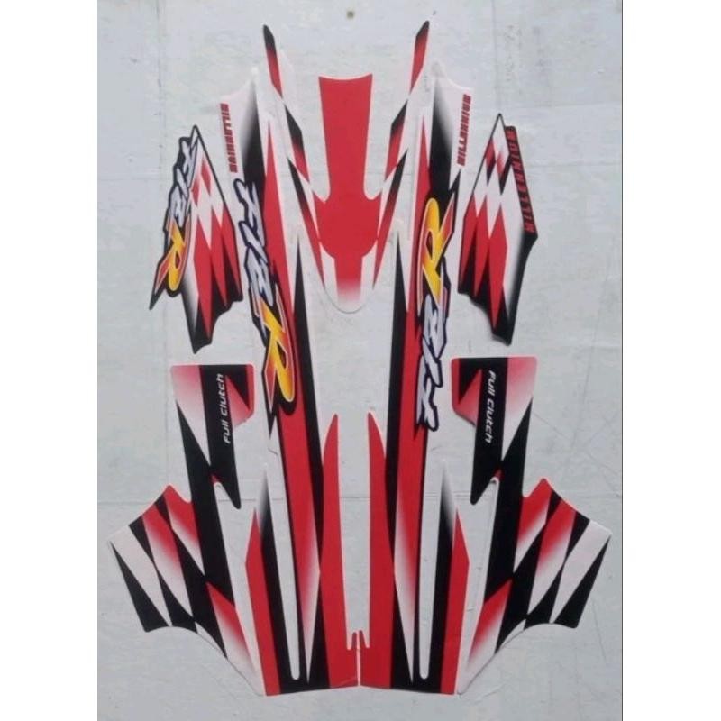 Stiker Striping motor Yamaha Fiz R milenium merah putih original