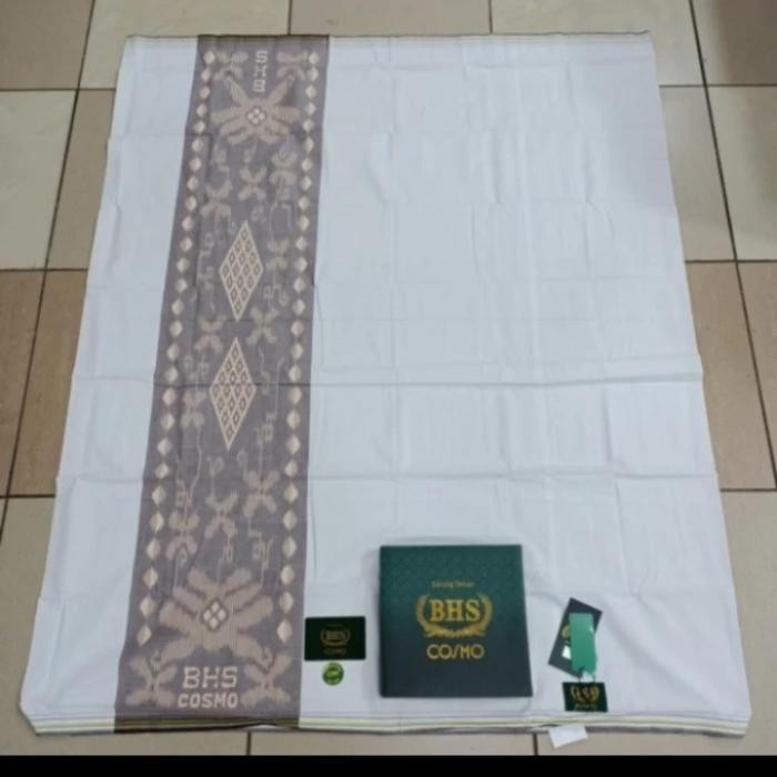 SARUNG BHS ORIGINAL COSMO NEW POLOS PUTIH - cream