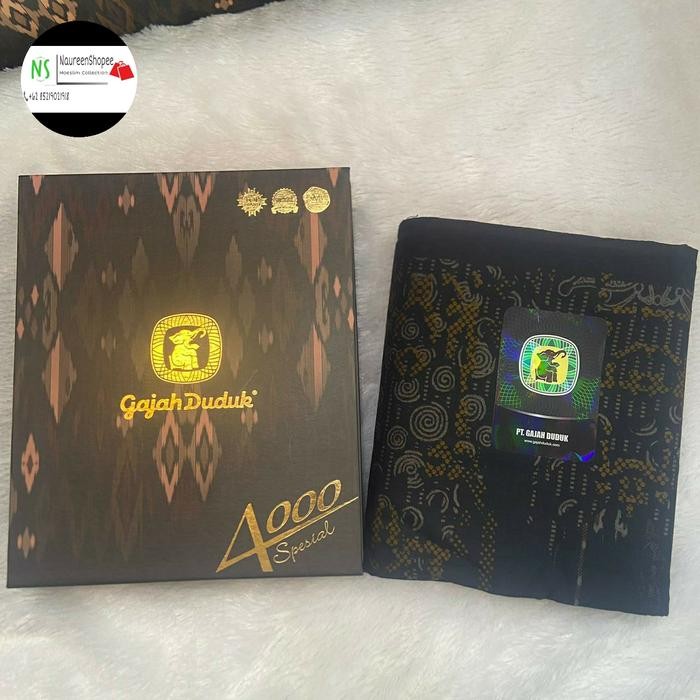 Sarung gajah duduk 4000 spesial motif Goyor halus dan lembut - Hitam