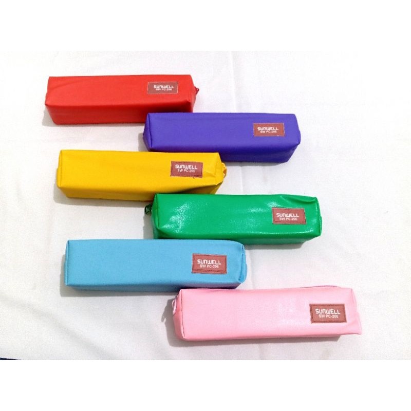 

TEMPAT ALAT TULIS WARNA LUCU/TEMPAT PENSIL RESLETING POLOS WARNA SW-PC-206