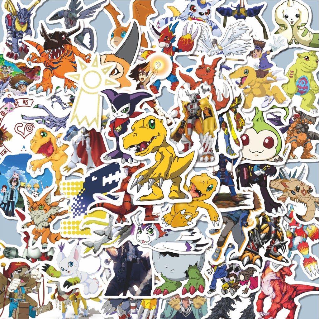 

100PCS Lucu Sticker Anime Digimon Adventure Stiker Aesthetic Stiker Anti Air Stikers Berperekat Waterproof sticker decal buat Motor Helm Buku Journal Koper Casing HP Laptop Botol Minum Hadiah anak