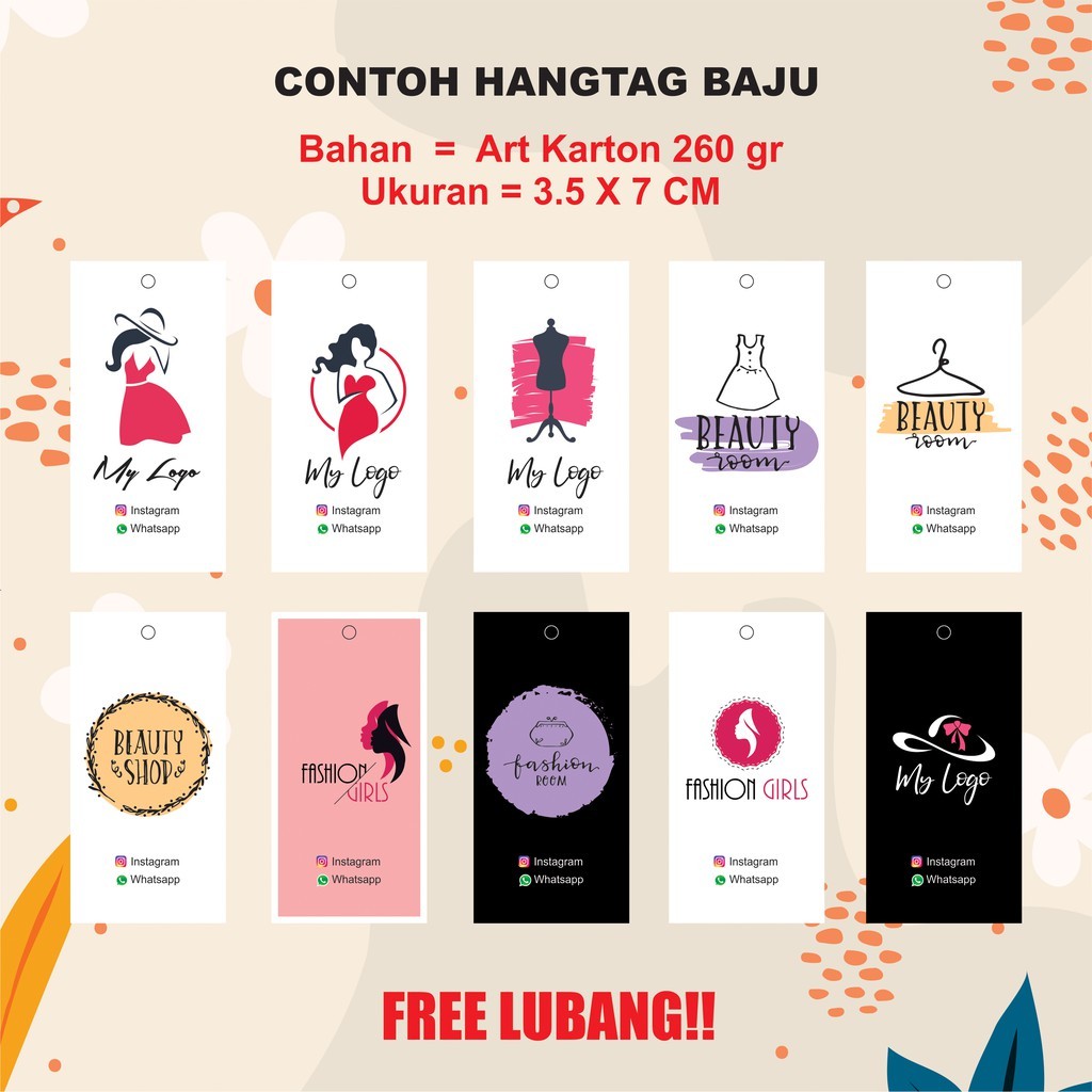 

CUSTOM HANGTAG BAJU/ HANGTAG UK 4X7CM/ LABEL BAJU/ HANGTAG CUSTOMS/ LABEL