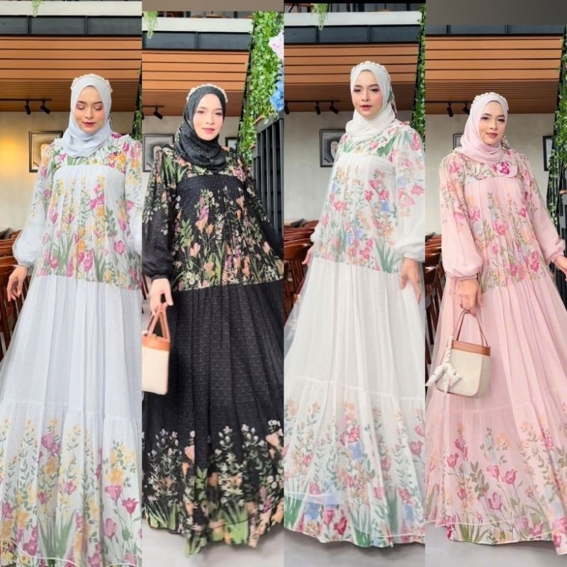 MAYOZA SERIES BY RHYN ELDEENA Gamis Set Pasmina FREE BROOSH  ELDEENA DRESS LEBARAN