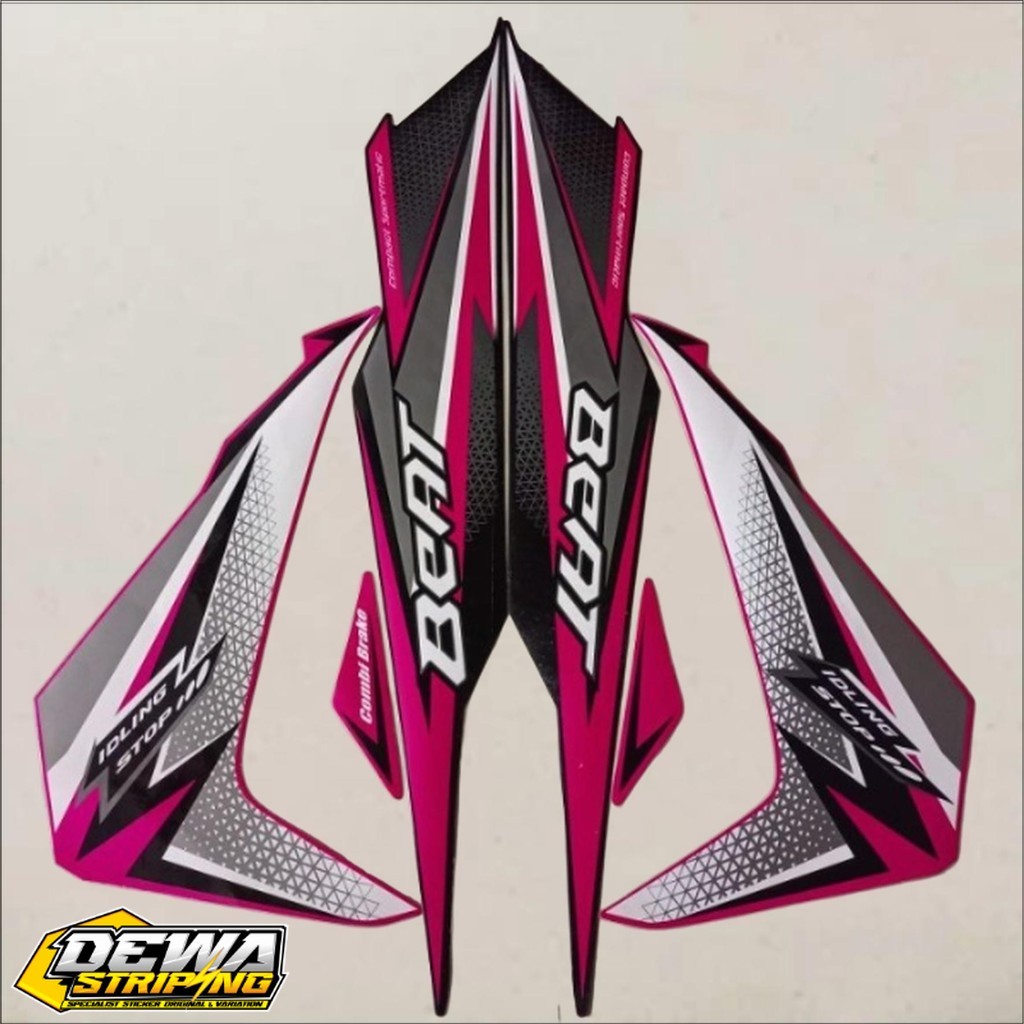 striping stiker beat esp eco  2018 pink magenta hitam