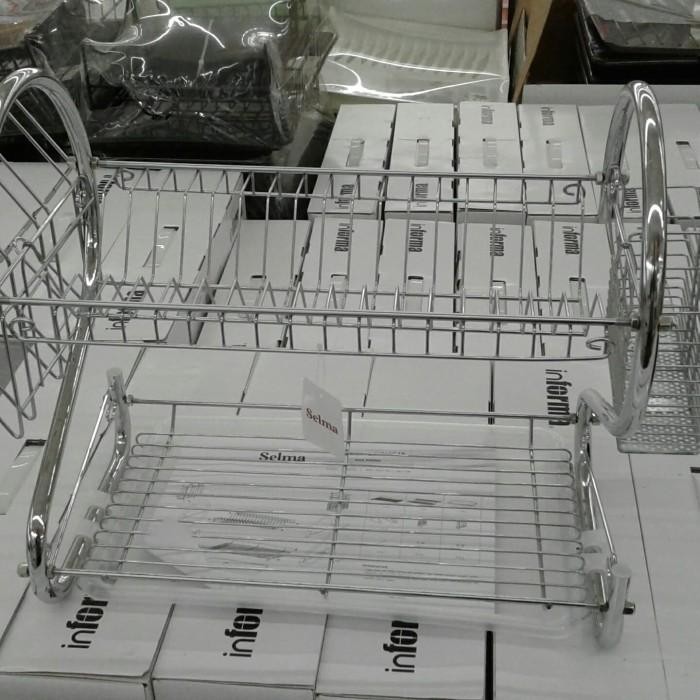 rak piring stainlis stainless informa selma / dish rack 2 tier