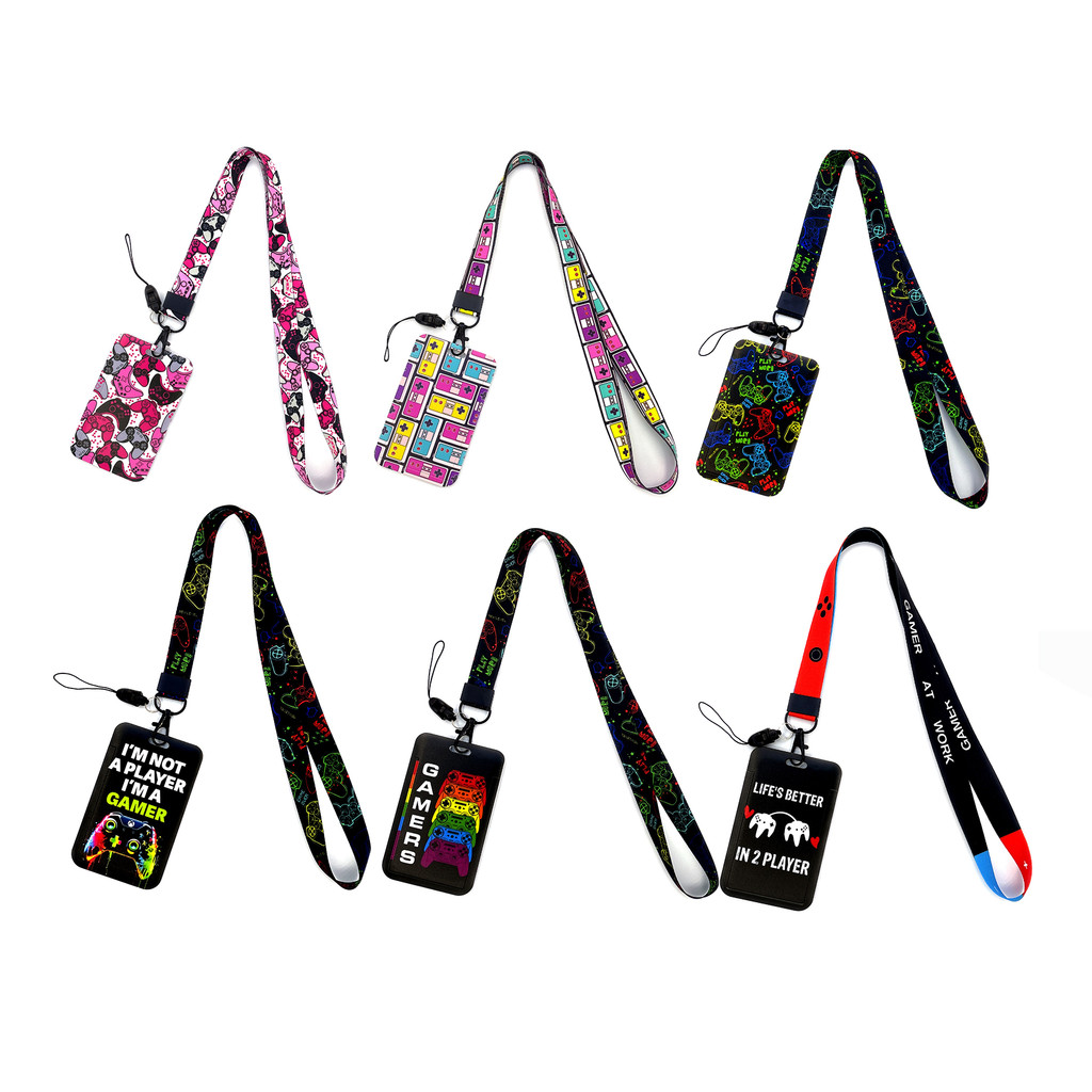 

Gamer Card Holder Lanyard For Keys Chain Credit Card Cover Pass Mobile Phone Charm Neck Straps ID Badge Holder