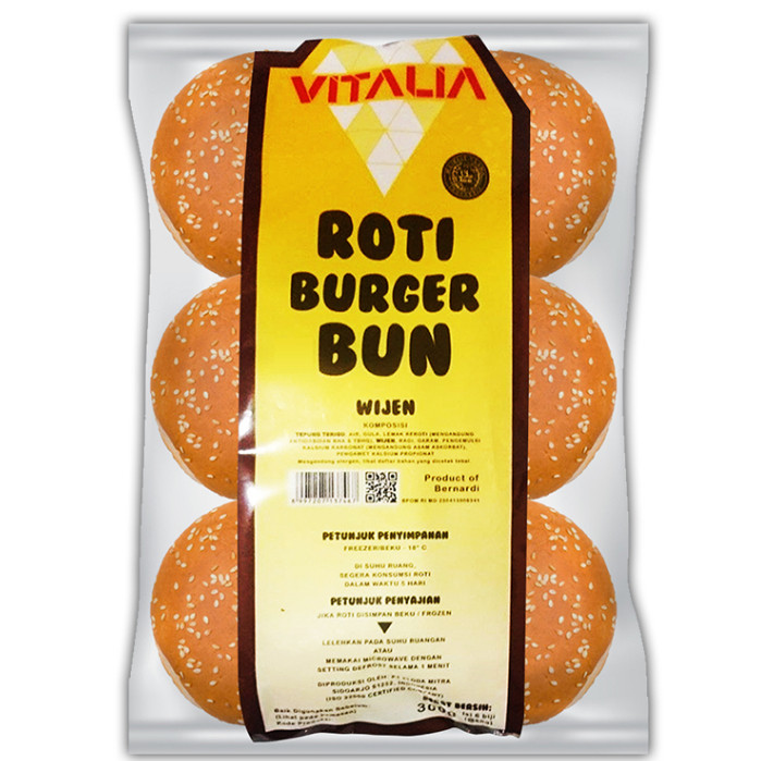 

Roti Burger Vitalia Roti Burger Wijen isi 6 Kemasan 300 Gr