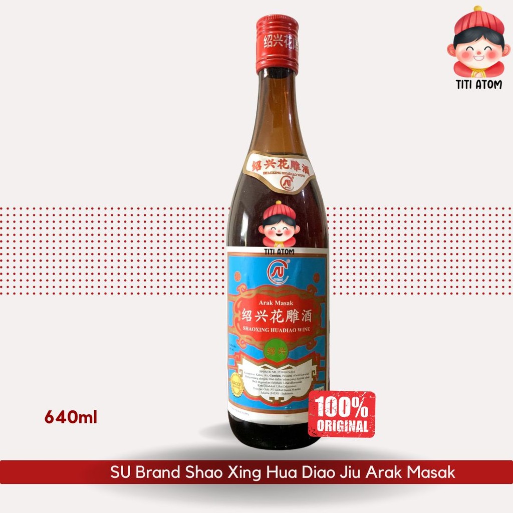 

SU Brand Shao Xing Hua Diao Chiew Sao Sing Hua Tiao Ciu Arak Masak Bumbu Dapur 640ml