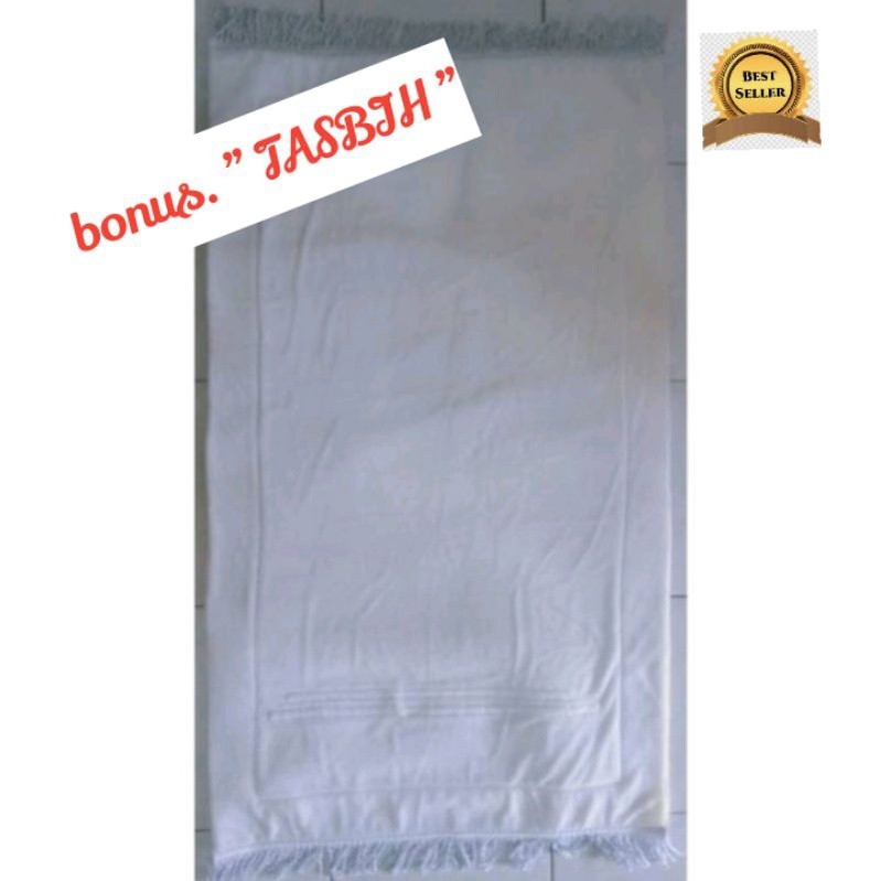 PROMO SAJADAH PUTIH POLOS TEBAL TANPA GAMBAR (dewasa)