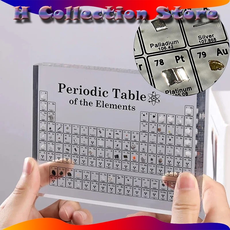 

KAYDEN STORE Untuk Unsur Kimia Mengajar 83butir Periodic Table Ornamen Meja Periodik Kristal Akrilik Transparan Ornamen Teknologi Pajangan Frame-L